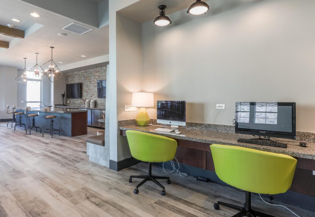Clubhouse business center with computer stations