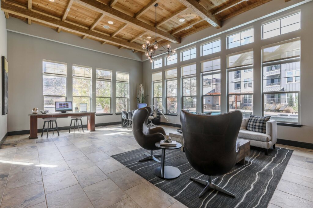 Clubhouse business center with computer stations