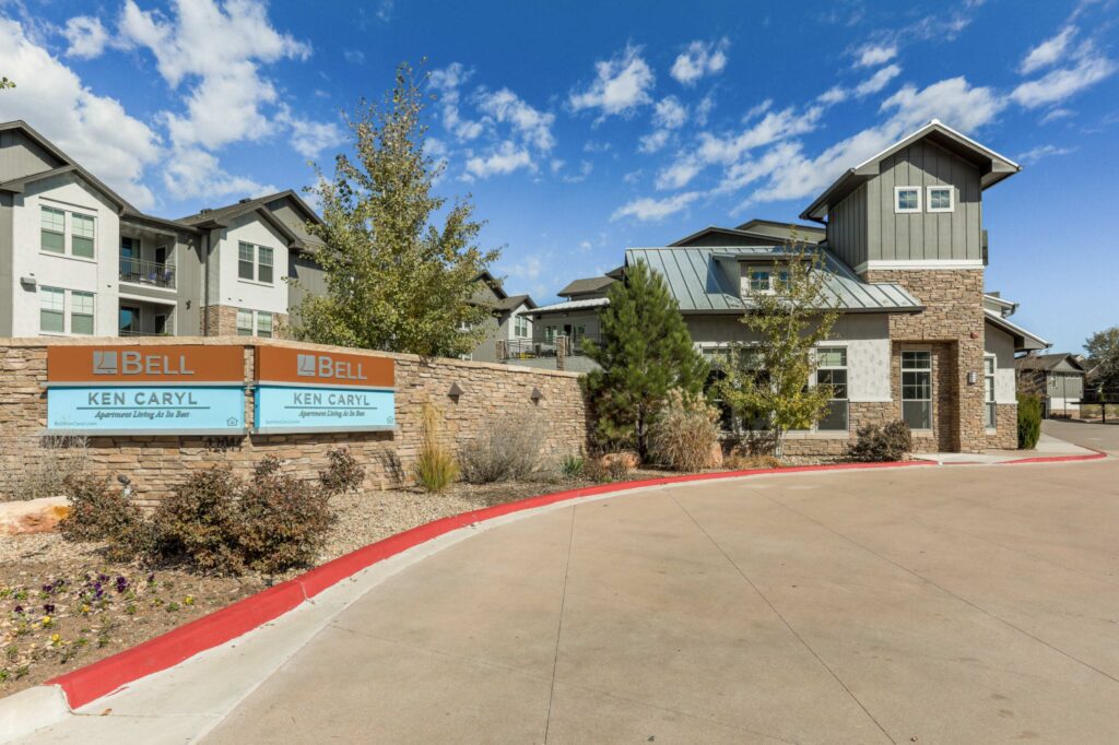 Leasing office exterior and monument sign