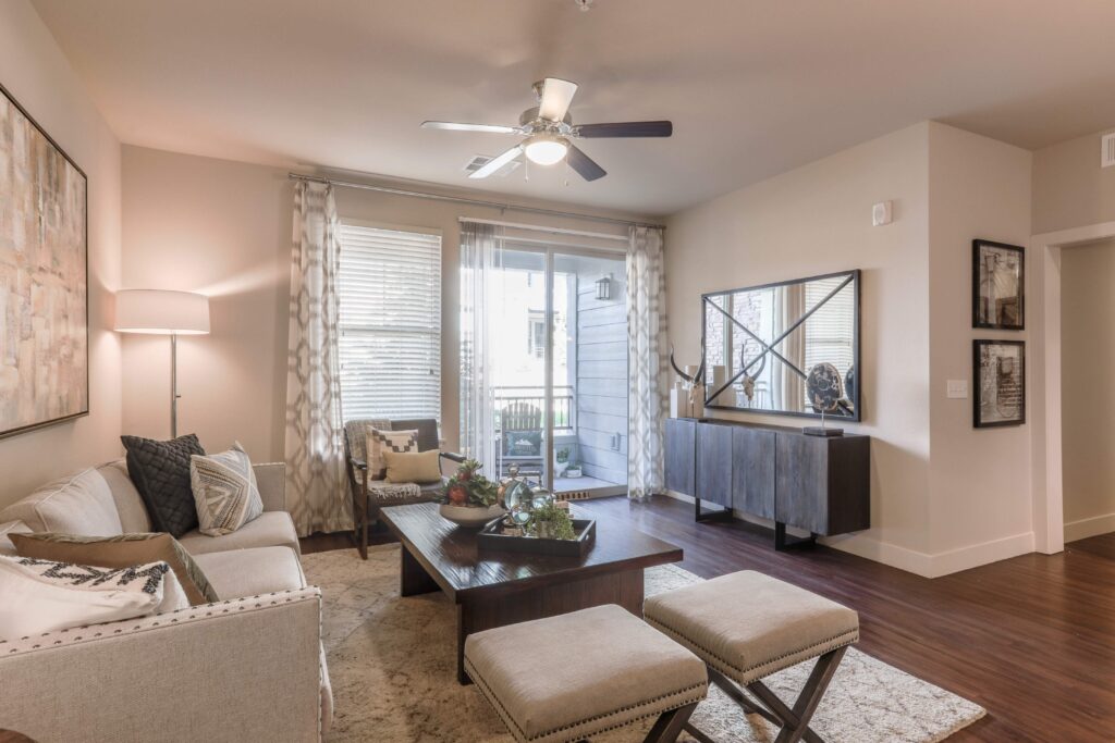 Living room with patio