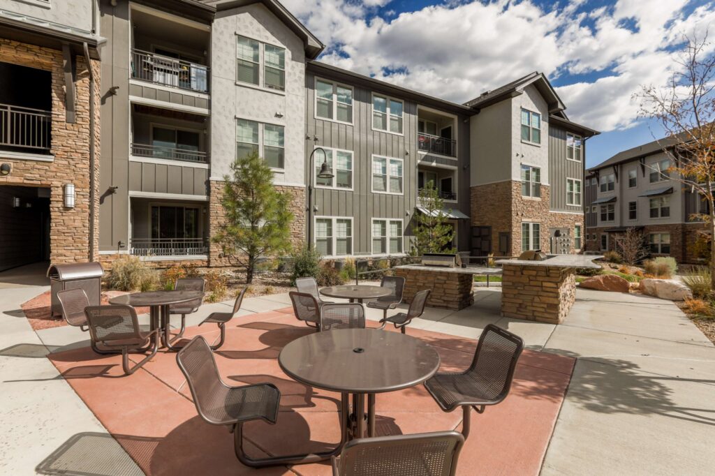 Outdoor grills and tables
